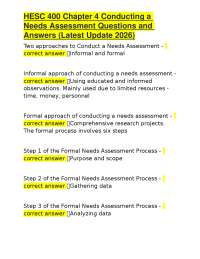 HESC 400 Chapter 4 Conducting a Needs Assessment Questions and Answers (Latest Update 2026
