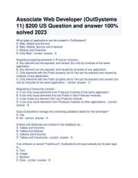 Associate Web Developer Cert (Outsystems) Questions and Solutions 2026