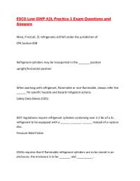 ESCO Low GWP A2L Practice 1 Exam Questions and Answers