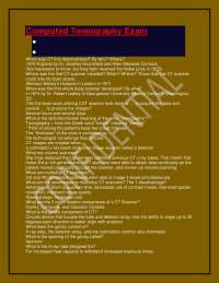 Computed Tomography Exam