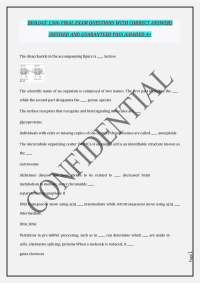 BIOLOGY 1306 FINAL EXAM QUESTIONS WITH CORRECT ANSWERS |REVISED AND GUARANTEED PASS |GRAD