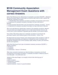 Community Association Management Examination Practice Questions – Comprehensive Study Guid