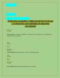 PORTAGE LEARNING CHEM 210 MODULE EXAM 1- 8 UPDATED AND REVISED IN 2026