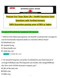 Pearson VUE Texas State Life & Health Insurance Exam | Practice Questions & Study Guide