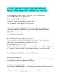 CSLB - LAW AND BUSINESS EXAM 2024-2025 QUESTIONS WITH 100% CORRECT ANSWERS