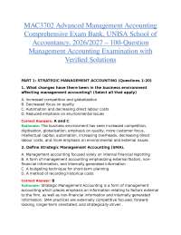 MAC3702 ADVANCED MANAGEMENT ACCOUNTING COMPREHENSIVE EXAM BANK, UNISA SCHOOL OF ACCOUNTANC
