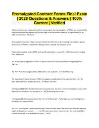Promulgated Contract Forms Final Exam 2026 100% Correct Verified Latest Version