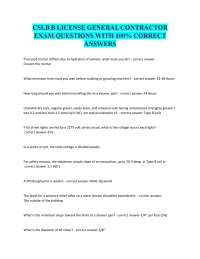 CSLB B LICENSE GENERAL CONTRACTOR EXAM QUESTIONS WITH 100% CORRECT ANSWERS