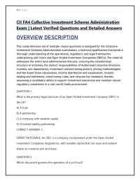 CII FA4 Collective Investment Scheme Administration Exam | Questions and Detailed Answers