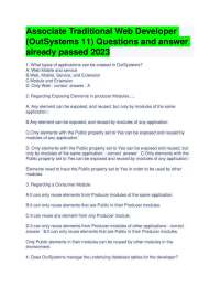 Associate Web Developer (OutSystems 11) Questions and Answers 2026