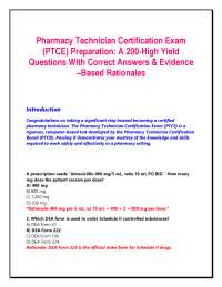 Pharmacy Technician Certification Exam (PTCE) Preparation: A 200-High Yield Questions Wi