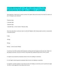 CSLB BUSINESS & LAW 2024-2025 FINAL EXAM QUESTIONS WITH 100% CORRECT ANSWERS