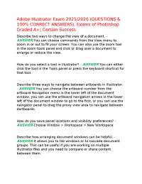 Adobe Illustrator Exam 2025/2026 (QUESTIONS & 100% CORRECT ANSWERS), Exams of Photoshop Gr
