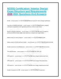 NCIDQ Certification: Interior Design Exam Structure and Requirements 2026 With Questions A