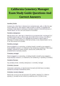 California Cemetery Manager Exam Study Guide Questions And Correct Answers
