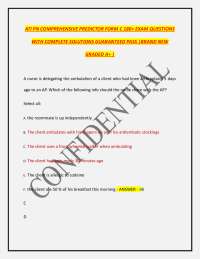 ATI PN COMPREHENSIVE PREDICTOR FORM C 180+ EXAM QUESTIONS WITH COMPLETE SOLUTIONS GUARANT
