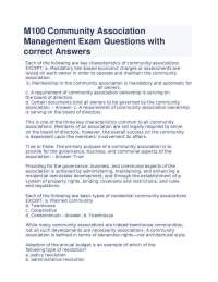 Community Association Management Examination Practice Questions – Comprehensive Study Guid