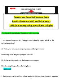 Pearson VUE Casualty Insurance Exam | Practice Questions & Study Guide | Licensing Prep