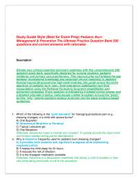 Study Guide Style (Best for Exam Prep) Pediatric Burn Management & Prevention The Ultimate
