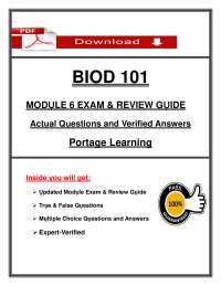 BIOD 101 Module 6 Exam & Review Guide (2025) – Portage Learning – Verified Questions & Ans