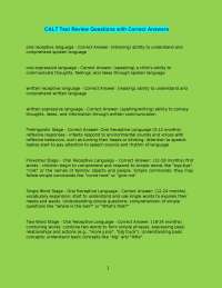 CALT Test Review Questions with Correct Answers