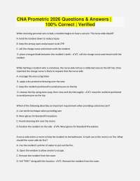 CNA Prometric 2026 Questions & Answers | 100% Correct | Verified