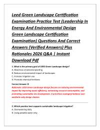 Leed Green Landscape Certification Examination Practice Test