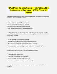 CNA Practice Questions – Prometric 2026 Questions & Answers | 100% Correct | Verified