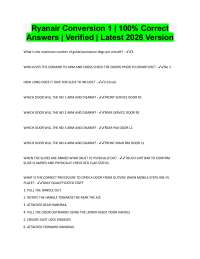 Ryanair Conversion 1 Verified Q&A’s 100% Correct Latest 2026/2027