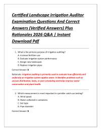 Certified Landscape Irrigation Auditor Examination Questions And Correct Answers