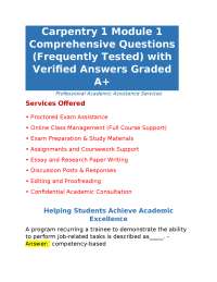 Carpentry 1 Module 1 Comprehensive Questions (Frequently Tested)with Verified Answers Grad