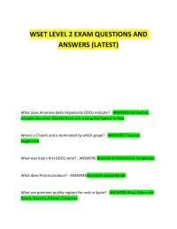 WSET LEVEL 2 EXAM QUESTIONS AND ANSWERS (LATEST)