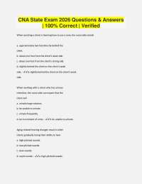 CNA State Exam 2026 Questions & Answers | 100% Correct | Verified