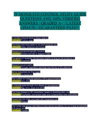 MOSQUITO CONTROL CERTIFICATION QUESTIONS & ANSWERS COMPLETE REVIEW