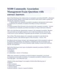Community Association Management Examination Practice Questions – Comprehensive Study Guid