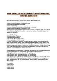 MSW 698 EXAM WITH COMPLETE SOLUTIONS 100% VERIFIED 2026-2027!!