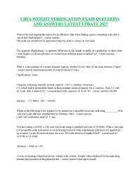 CDFA WEIGHT VERIFICATION EXAM QUESTIONS AND ANSWERS LATEST UPDATE 2025