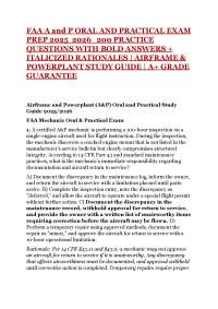 FAA A and P ORAL AND PRACTICAL EXAM PREP 2025 2026 200 PRACTICE QUESTIONS WITH BOLD