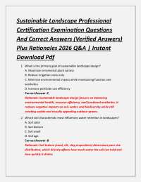 Sustainable Landscape Professional Certification Examination Questions