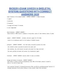 BIOS251 Exam 3 (Week 6 – Skeletal System) Study Guide 2026 | Bone & Skeleton Review Notes