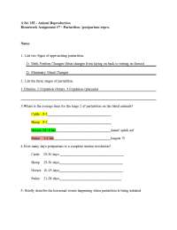 Animal Reproduction HW 7
