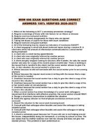 MSW 698 EXAM QUESTIONS AND CORRECT ANSWERS 100% VERIFIED 2026-2027!!