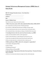 Strategic Performance Management Systems (SPMS) Exam & Study Guide