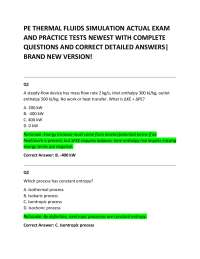 PE THERMAL FLUIDS SIMULATION ACTUAL EXAM AND PRACTICE TESTS NEWEST WITH COMPLETE QUESTIO