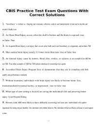 CBIS Practice Exam Questions With Verified Answers