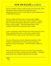 NUR 105 EXAM LATEST,NUR 105 EXAM LATEST