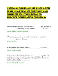 NATIONAL GUARDIANSHIP ASSOCIATION EXAM 2026 EXAMS SET QUESTIONS AND COMPLETE SOLUTIONS DET