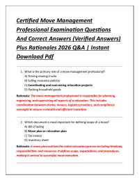 Certified Move Management Professional Examination Questions And Correct Answers
