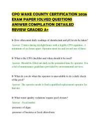 CPO WAKE COUNTY CERTIFICATION 2026 EXAM PAPER SOLVED QUESTIONS ANSWER COMPILATION DETAILED