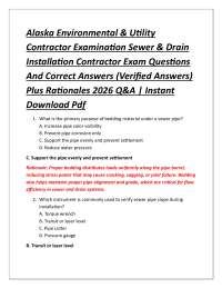 Alaska Environmental & Utility Contractor Examination Sewer & Drain Installation